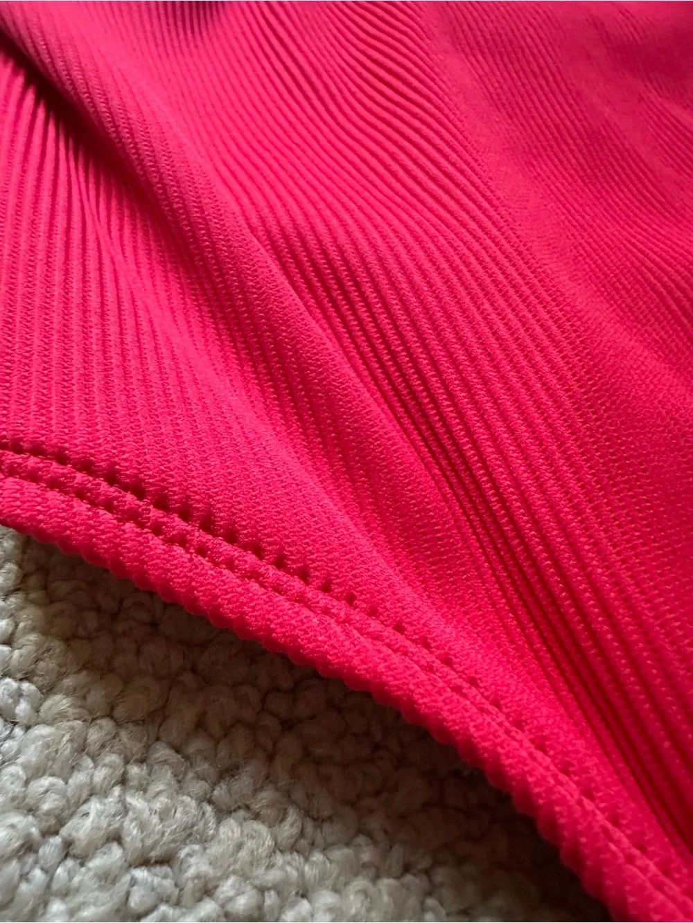 NWT Cupshe True Red‎ Strappy One Shoulder Ribbed One Piece Swimsuit Size S
